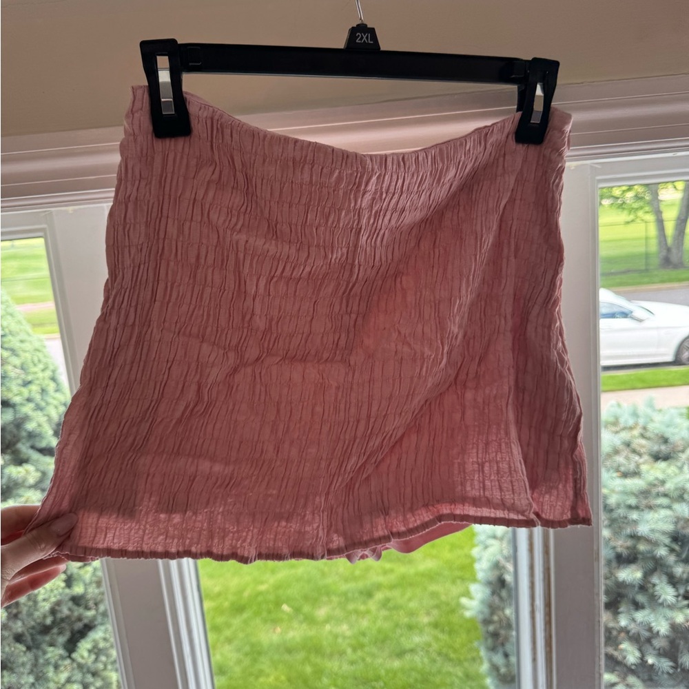 Emory Park Pink Ribbed A-line Mini Skort